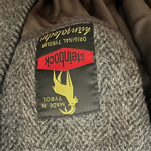 Vintage 💯 Wool Austrian Made Steinboch Heritage Designer Brand Herringbone Coat - Picture 8 of 10